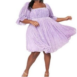 NWOT ON OR OFF Shoulder Purple Textured Dress